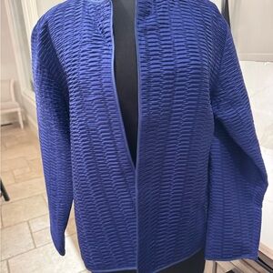 Chico's Deep Blue Textured Suit Jacket
